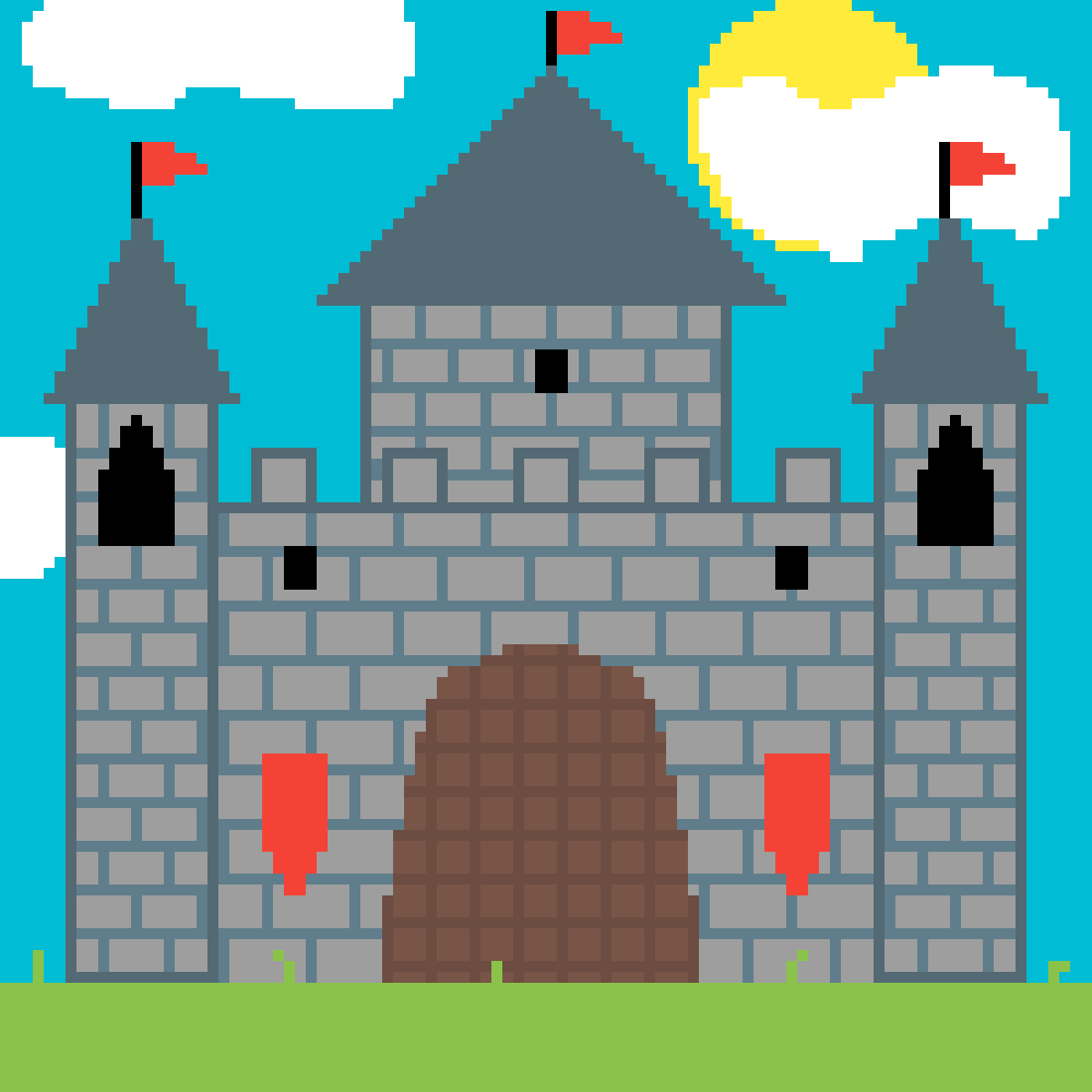 Pixel Castle Background