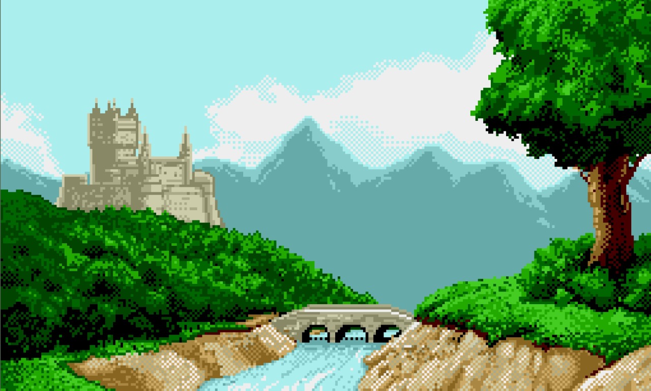 Pixel Castle Background