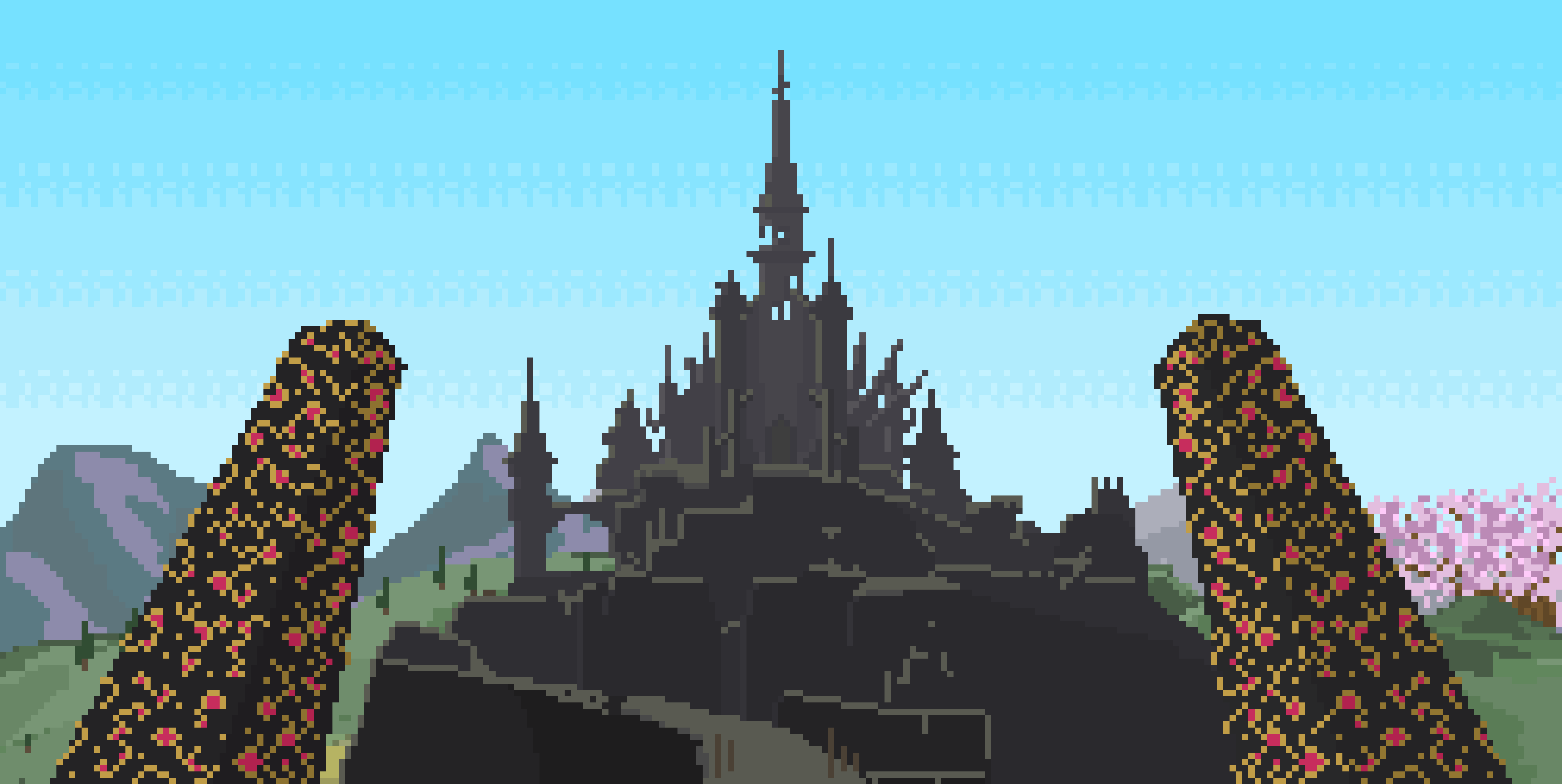 Pixel Castle Background