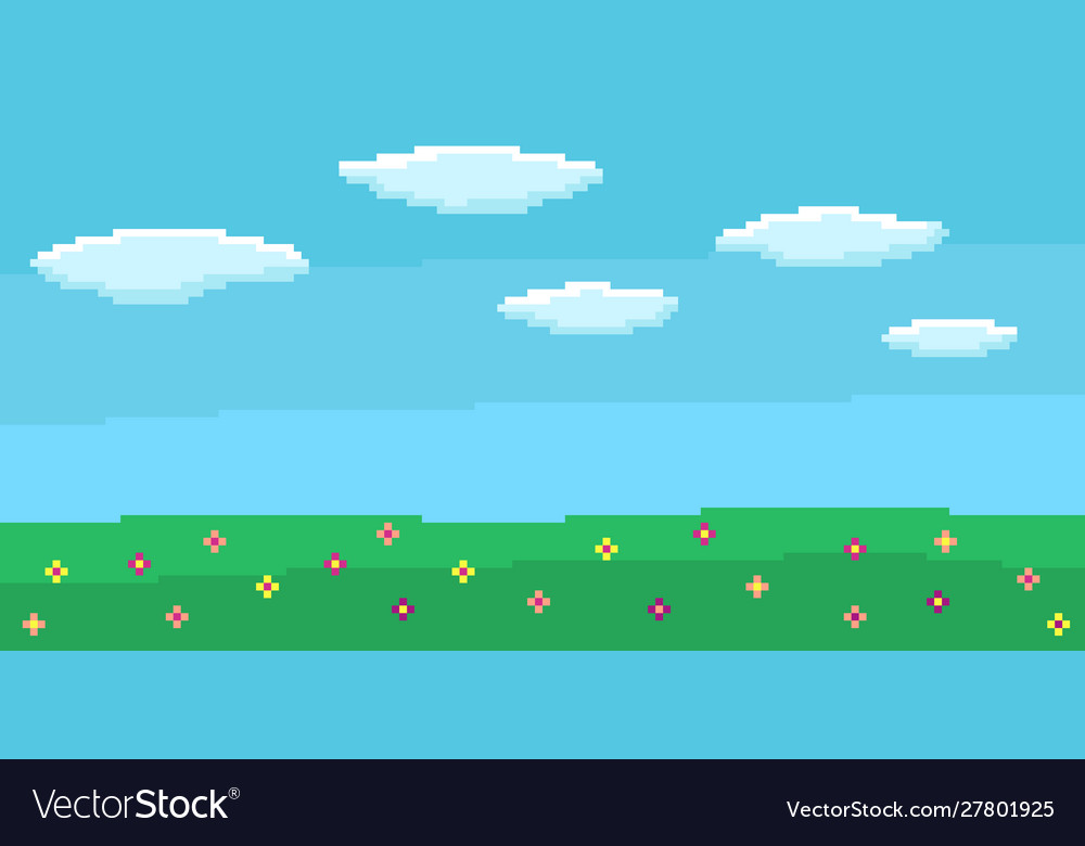 Pixel Clouds Background