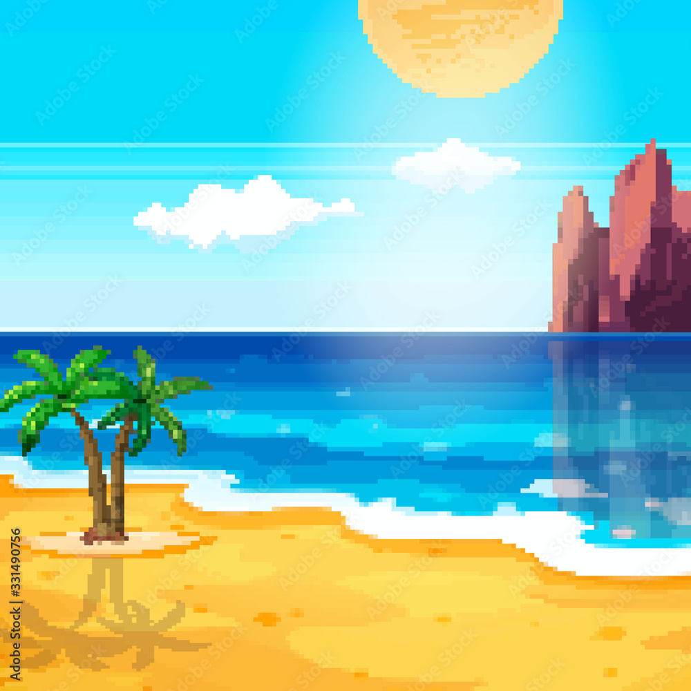 Pixel Ocean Background