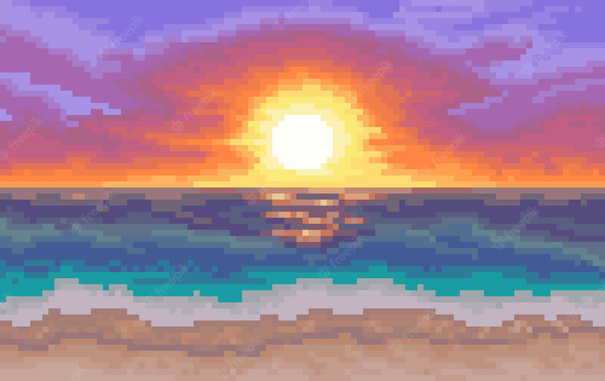 Pixel Ocean Background