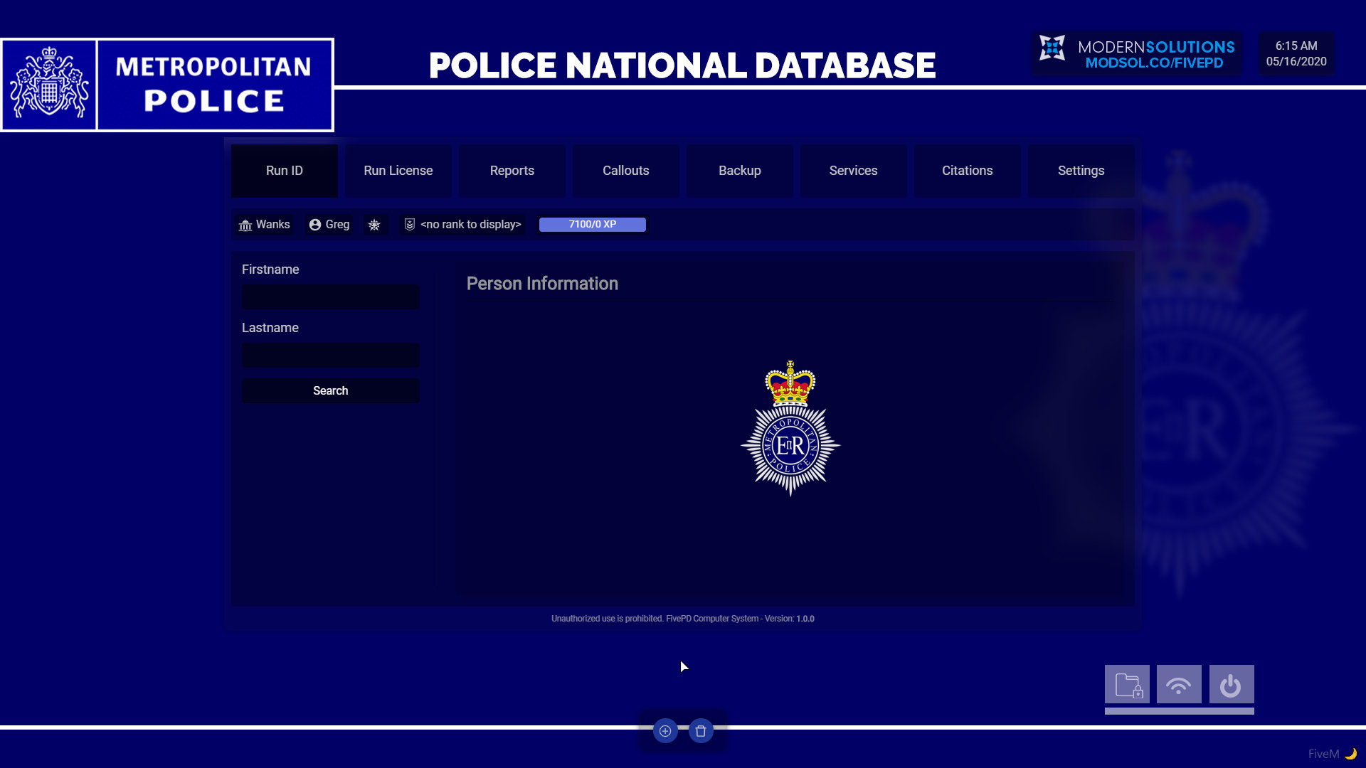 Police Computer Background