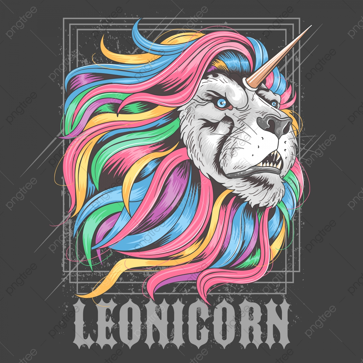 Rainbow Lion Background