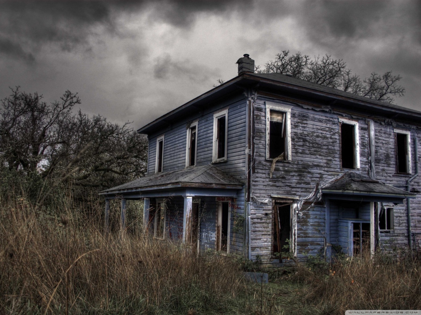 Realistic Haunted House Background