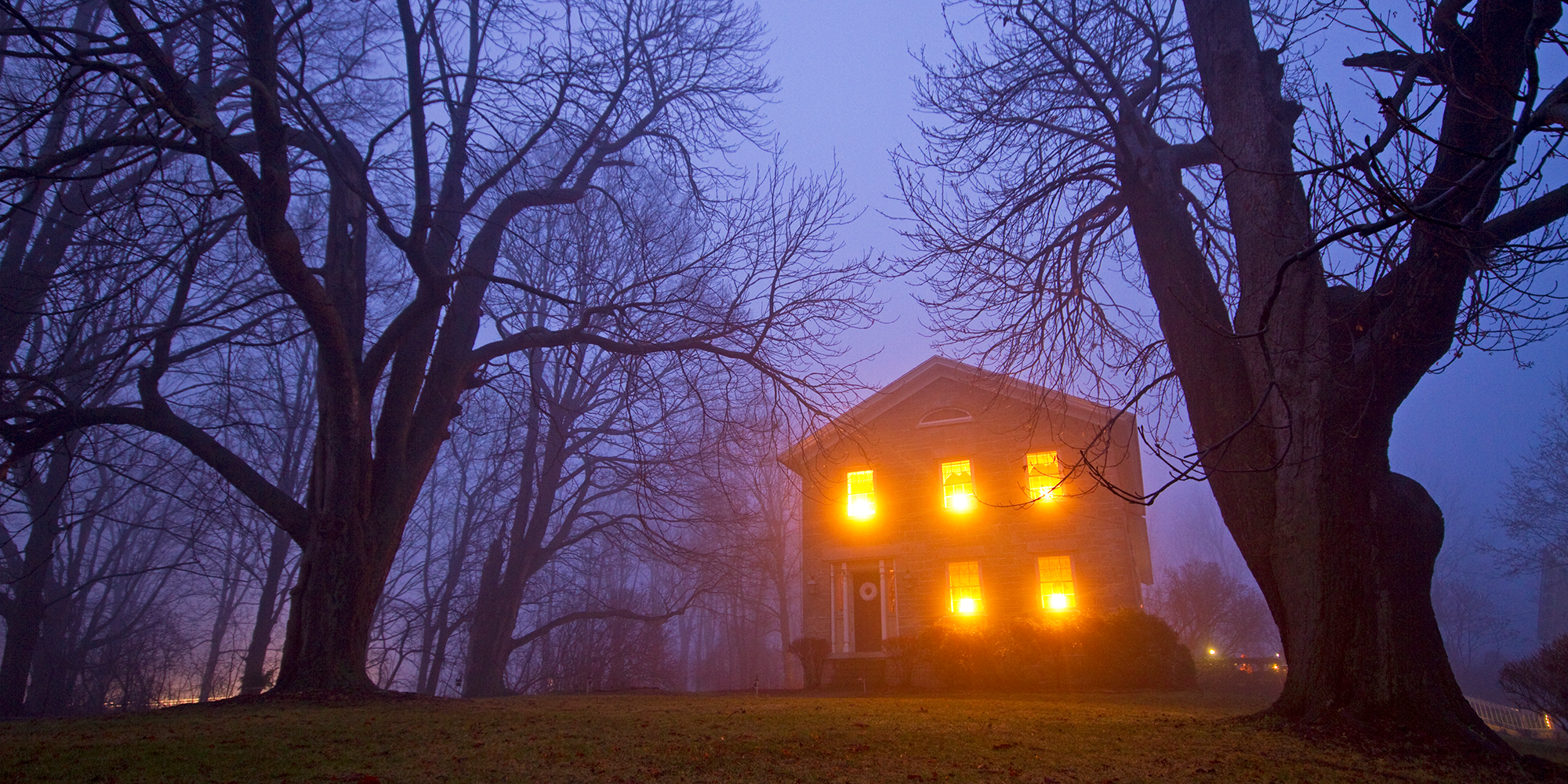 Realistic Haunted House Background