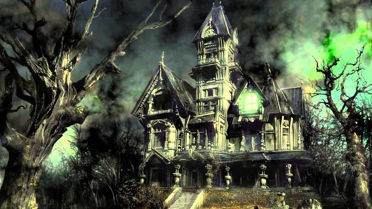 Realistic Haunted House Background