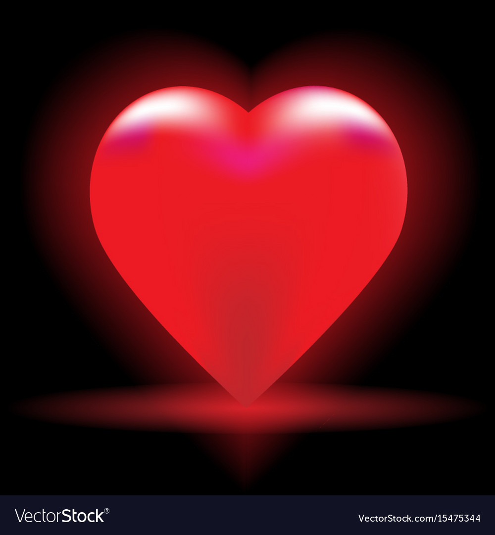 Red Heart Black Background