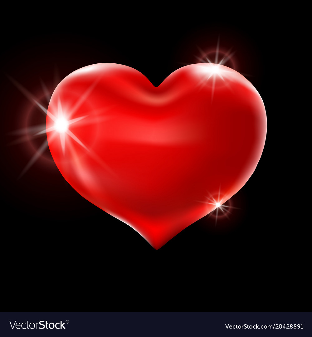 Red Heart Black Background