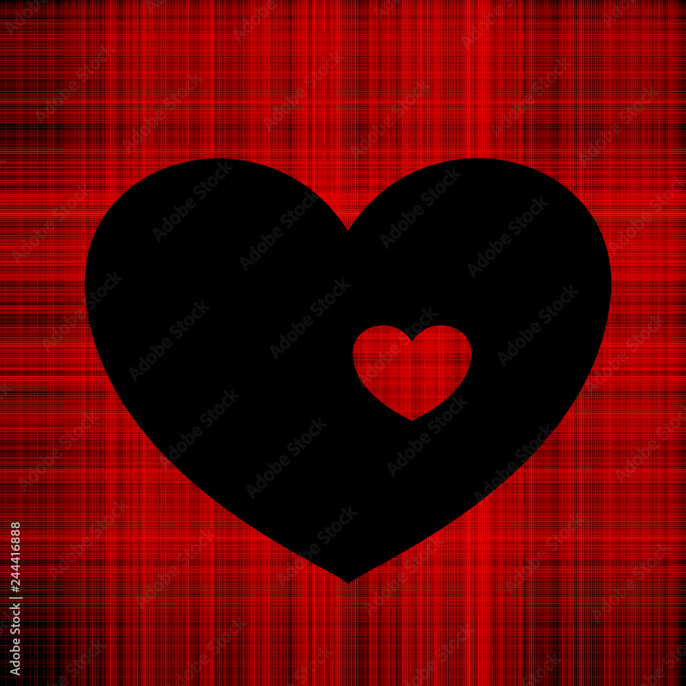 Red Heart Black Background