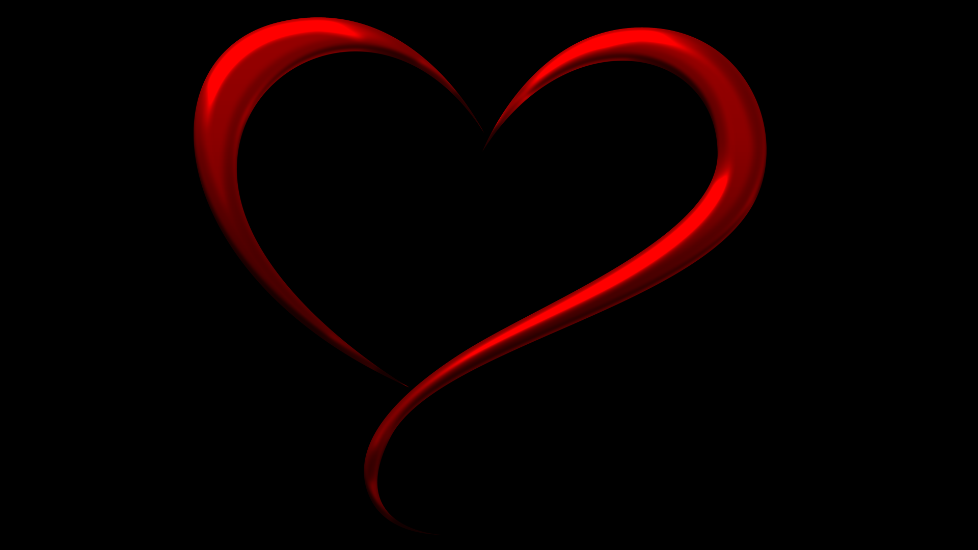 Red Heart Black Background