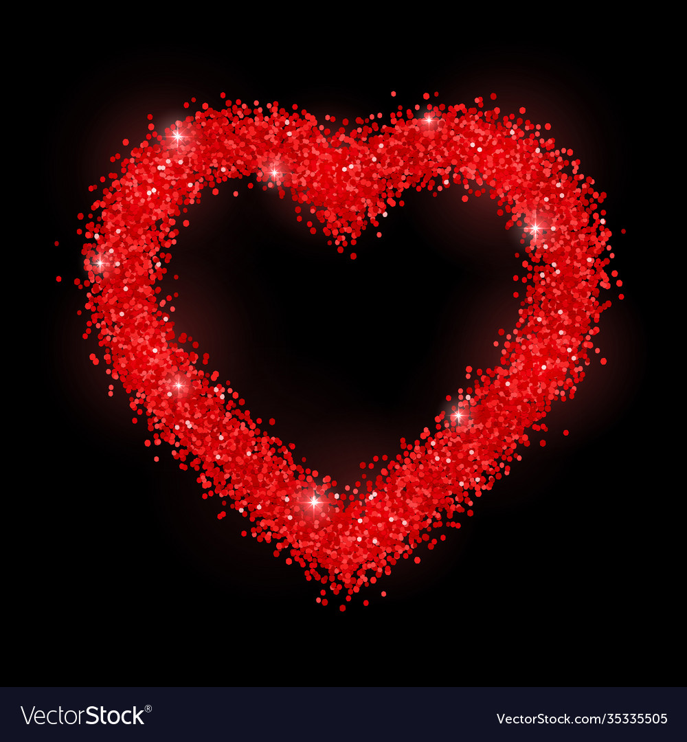 Red Heart Black Background