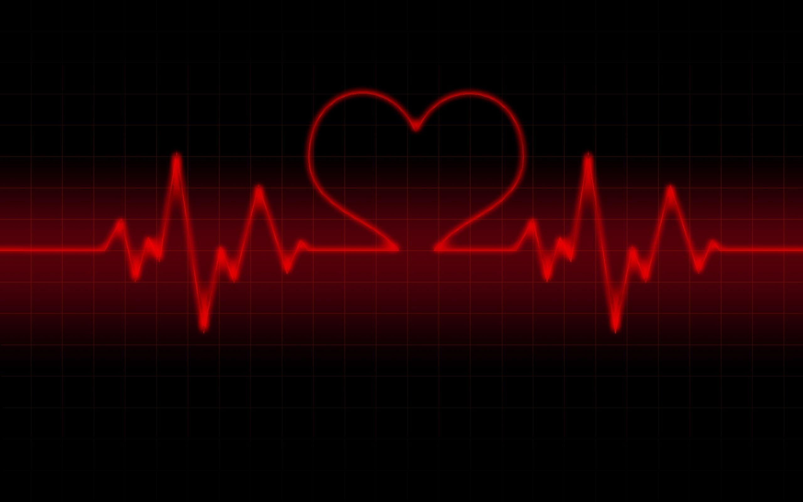 Red Heart Black Background