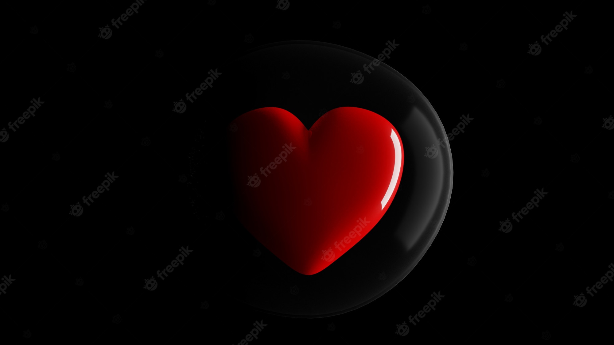 Red Heart Black Background