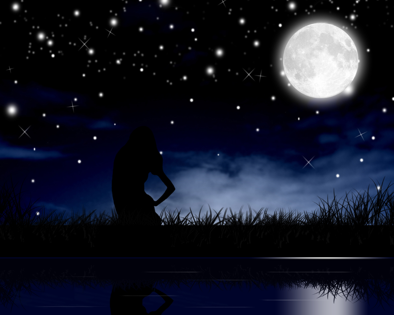 Romantic Moonlight Background