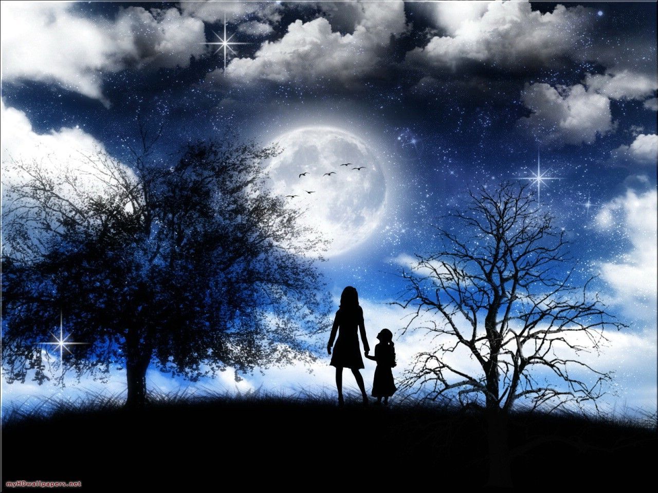 Romantic Moonlight Background