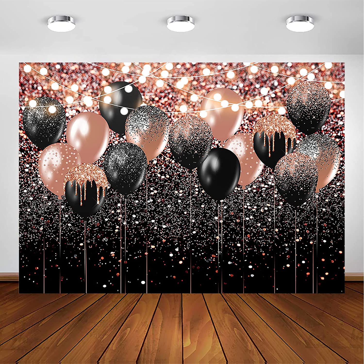 Rose Gold Black Glitter Background