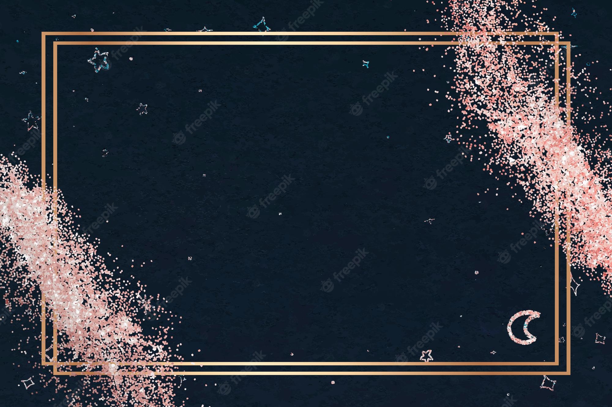 Rose Gold Black Glitter Background