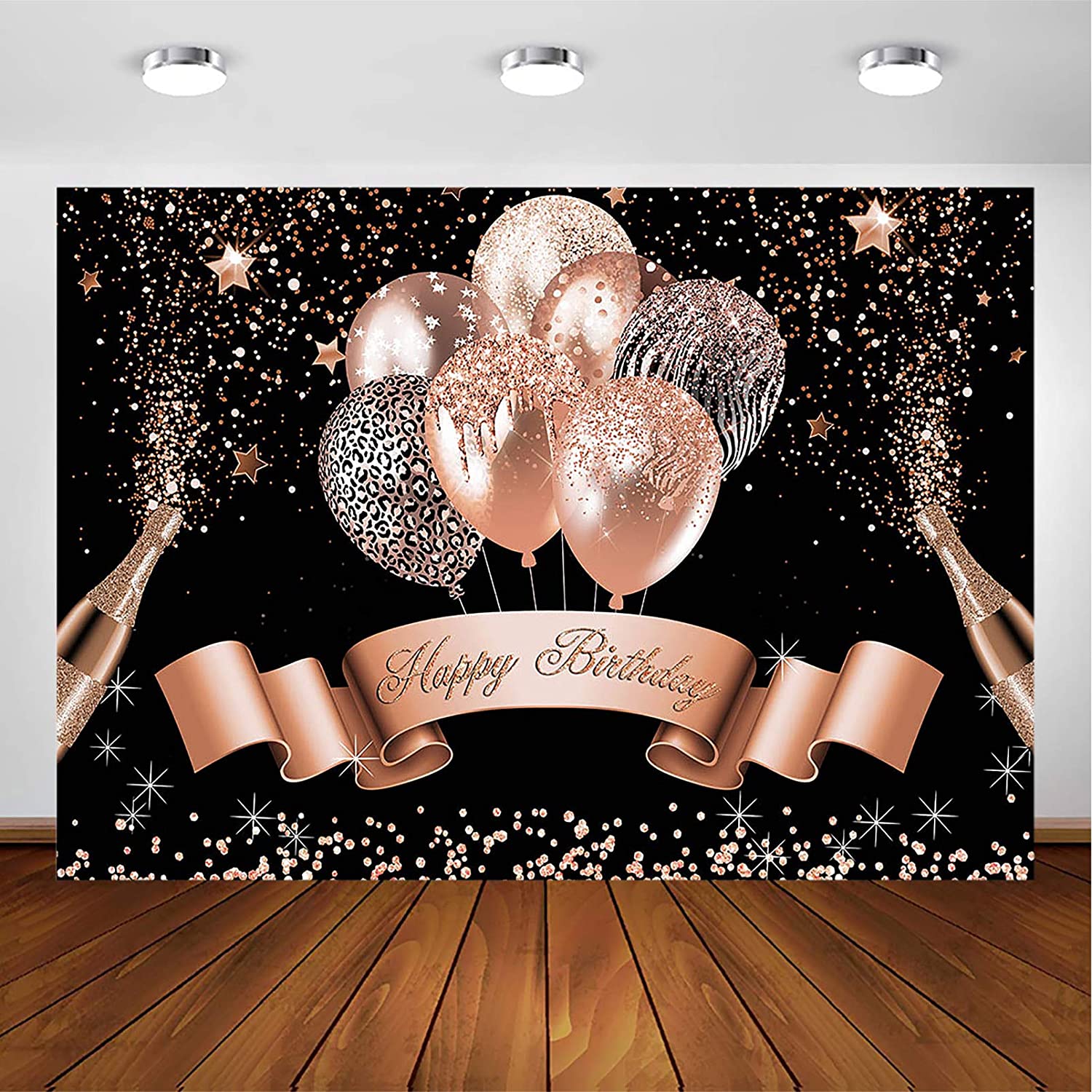 Rose Gold Black Glitter Background