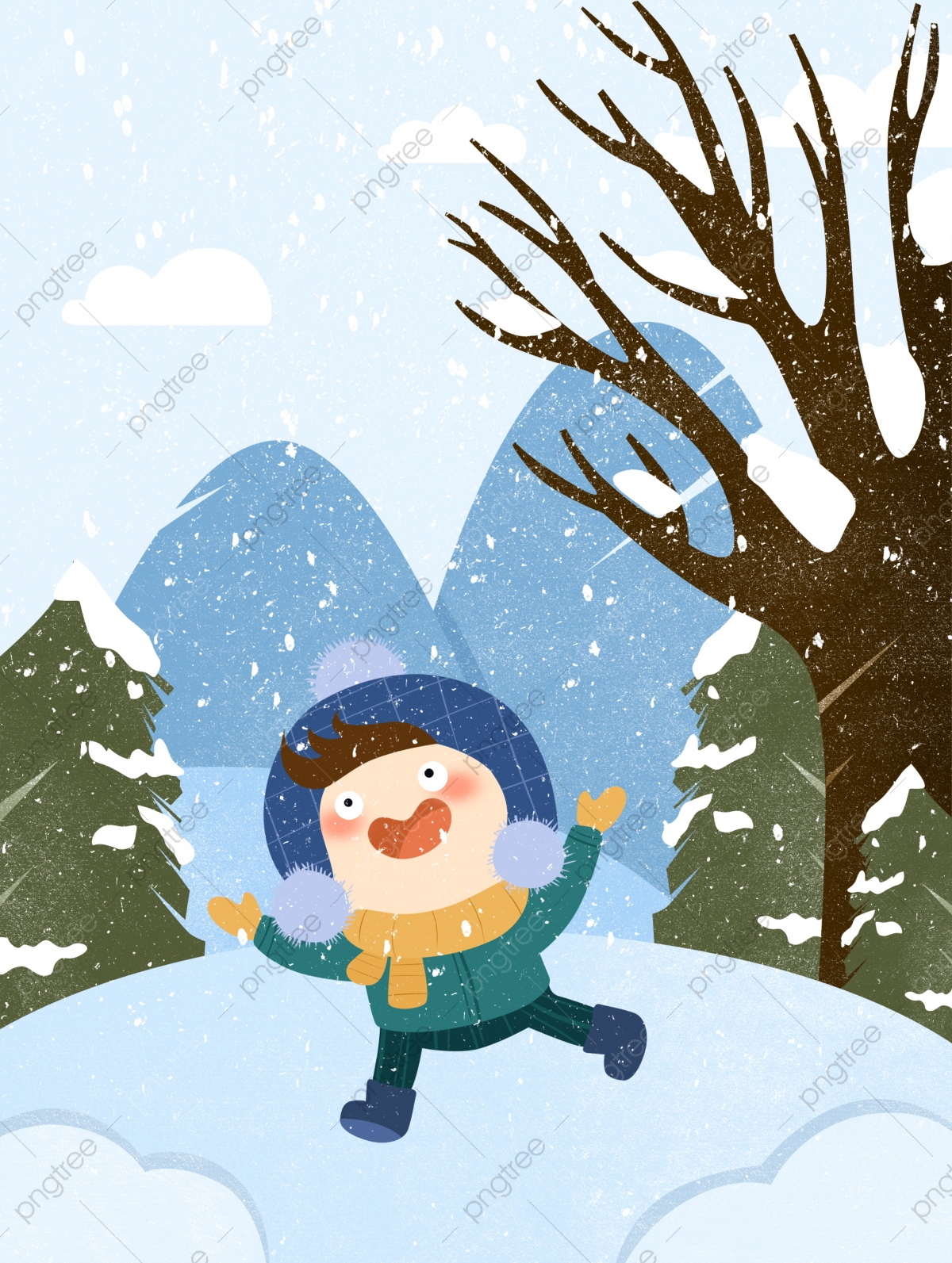 Snow Cartoon Background