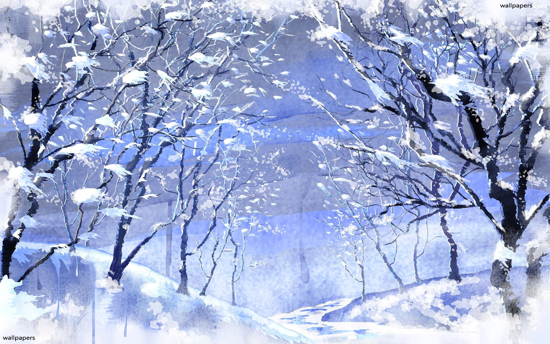 Snowy Anime Background