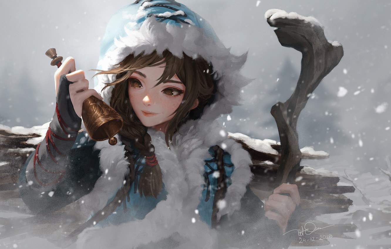 Snowy Anime Background