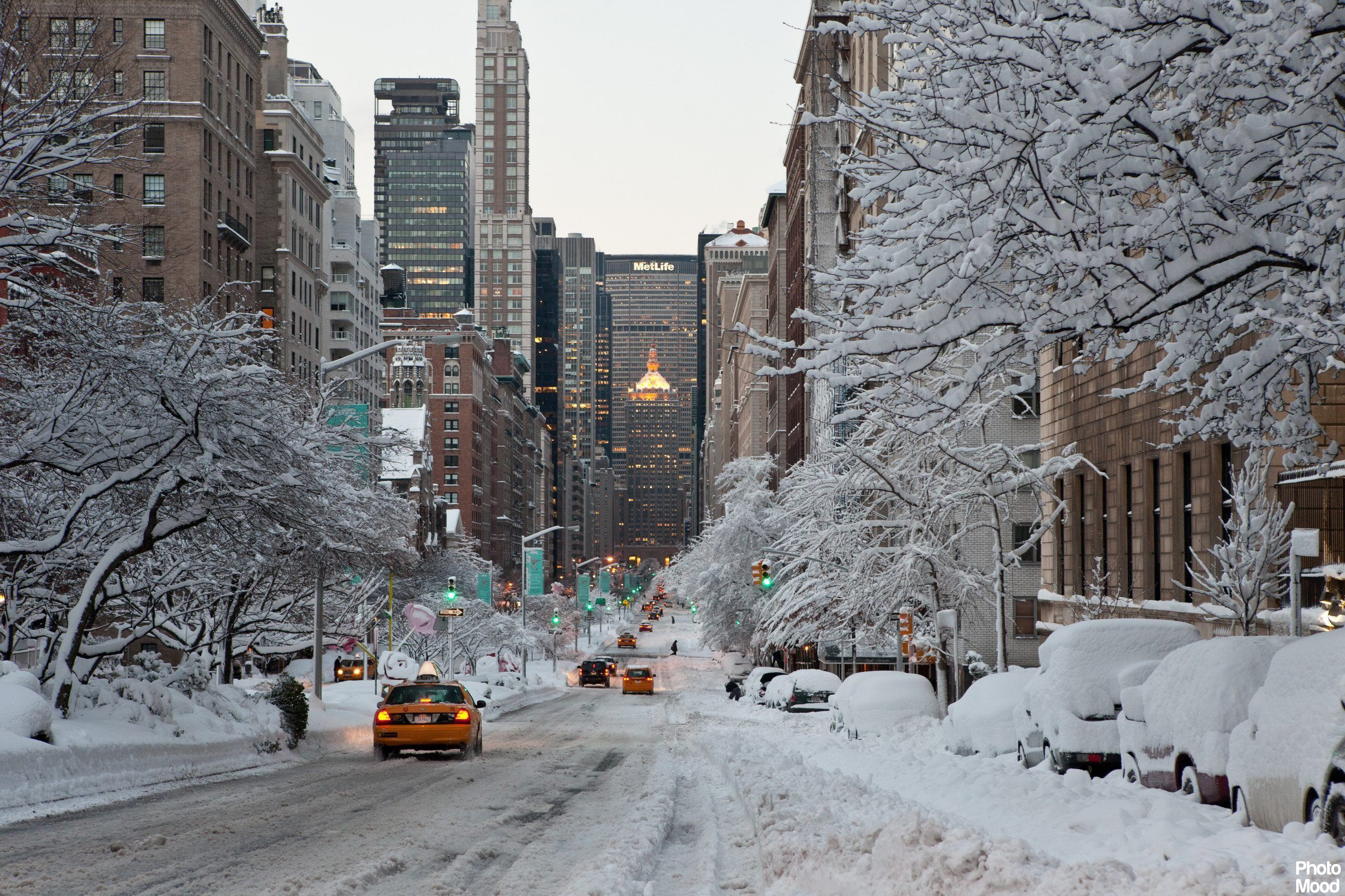 Snowy City Background