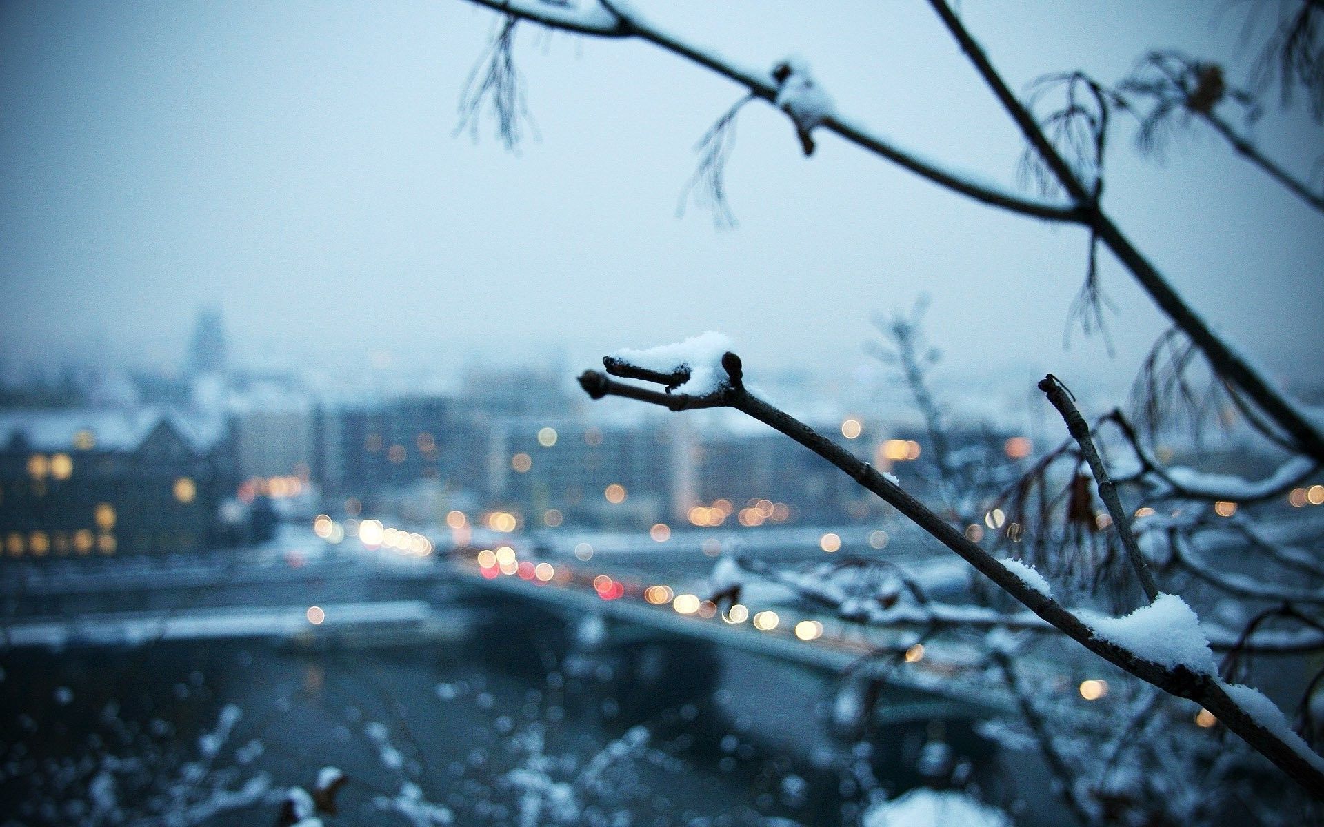 Snowy City Background