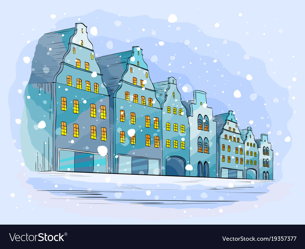 Snowy City Background