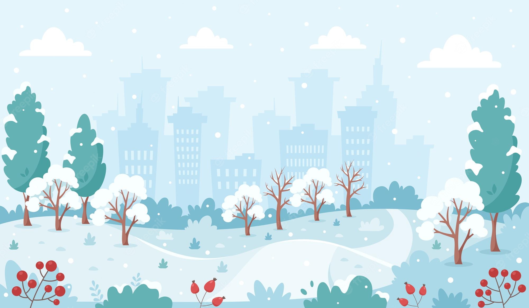 Snowy City Background
