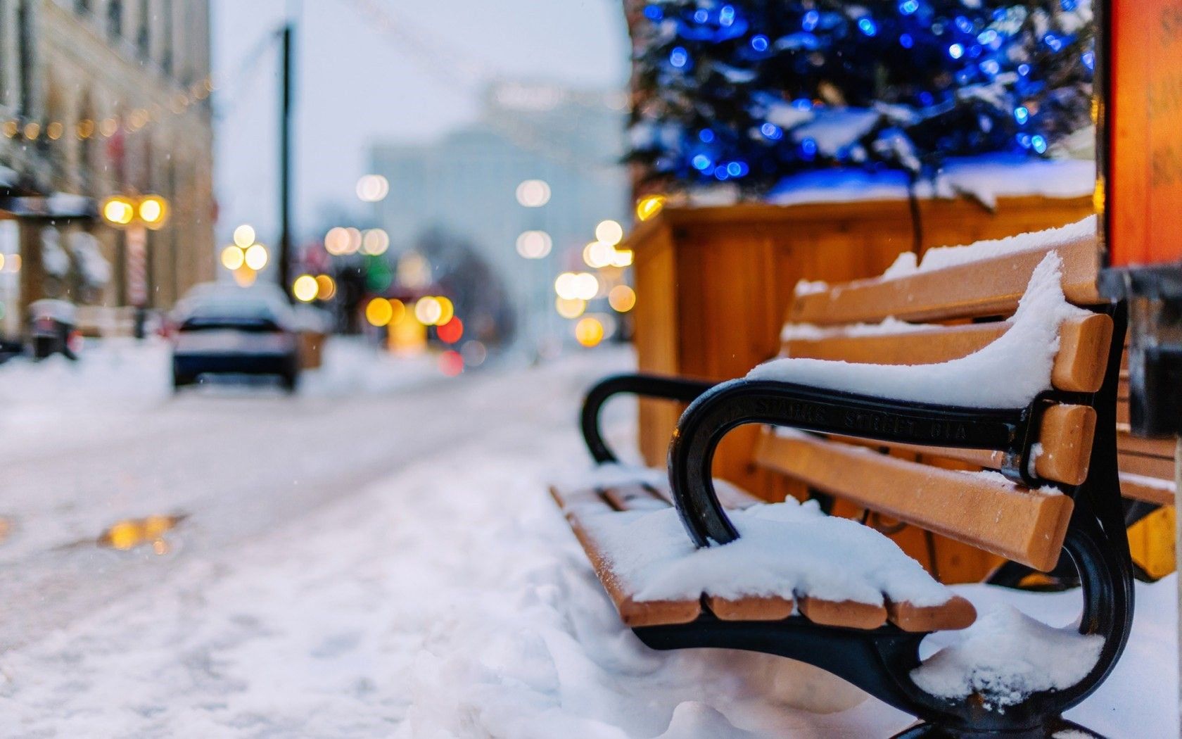 Snowy City Background