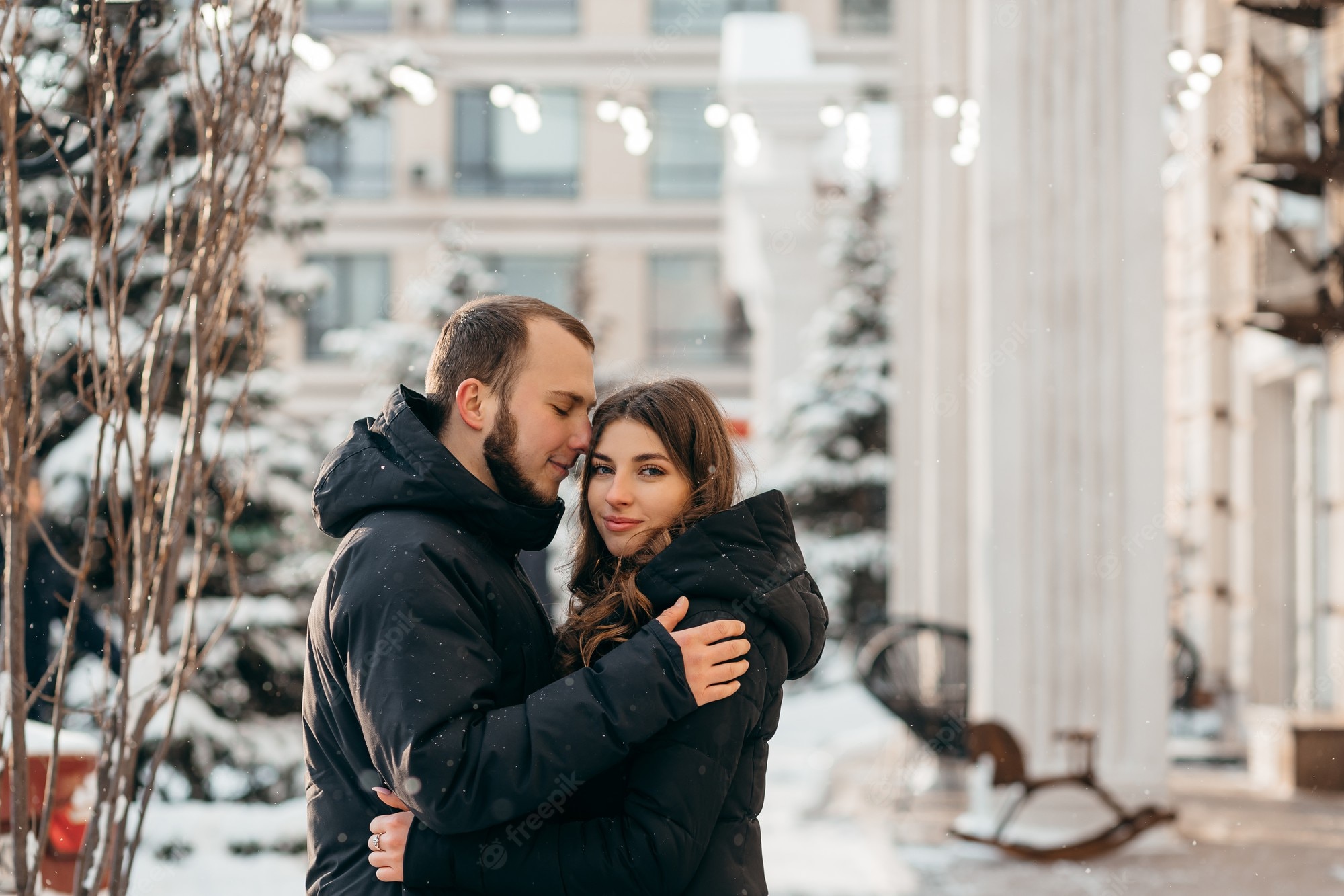 Snowy City Background