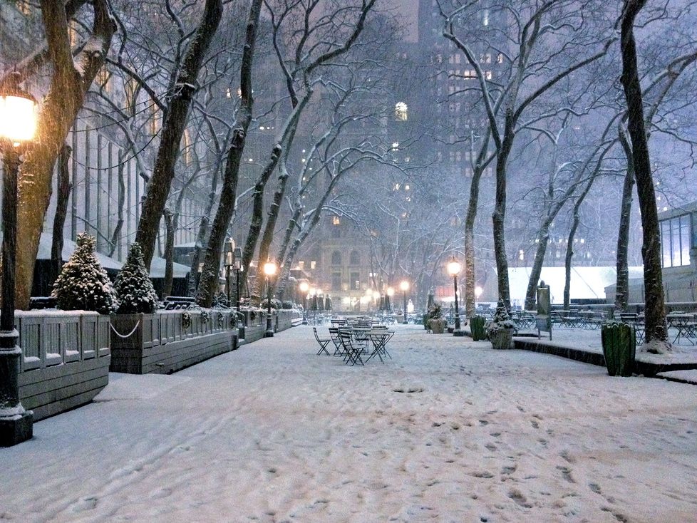 Snowy City Background