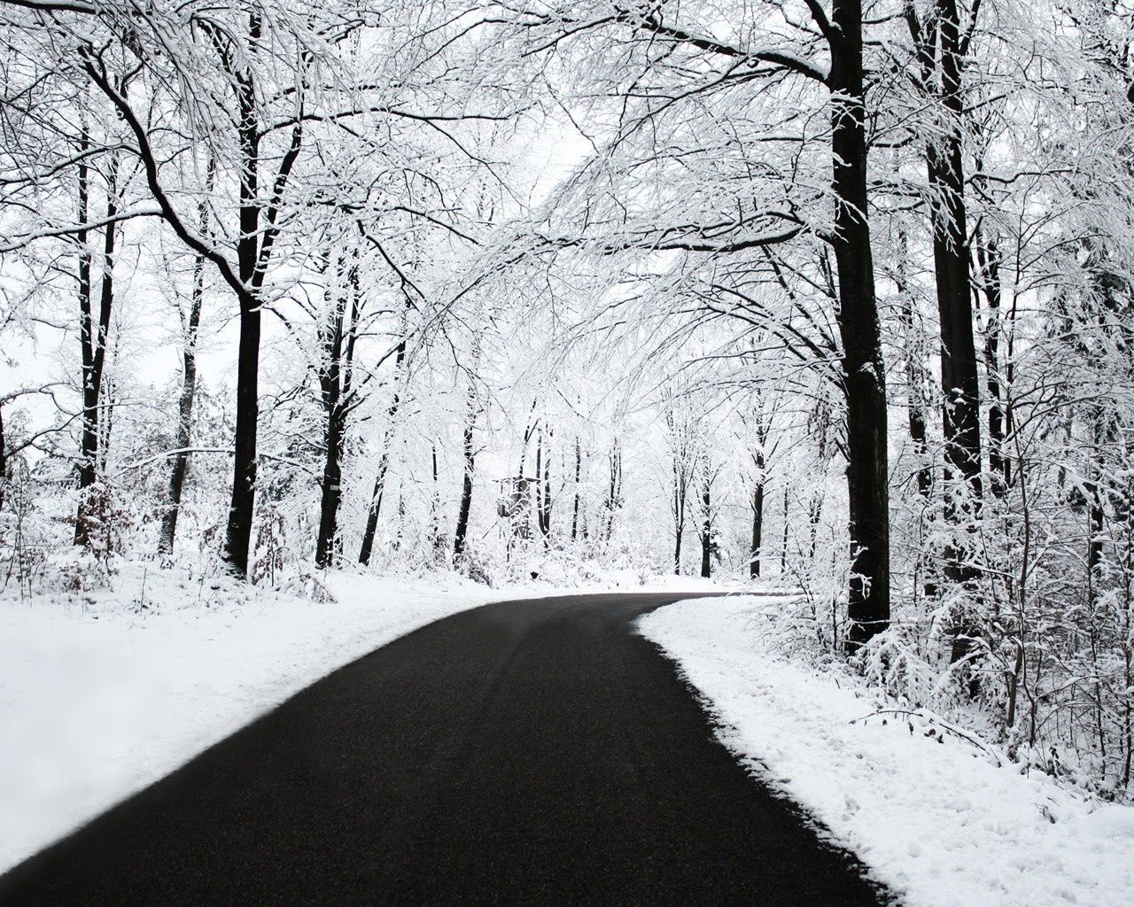 Snowy Road Background