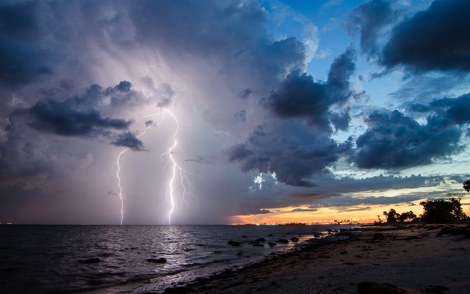 Stormy Beach Background