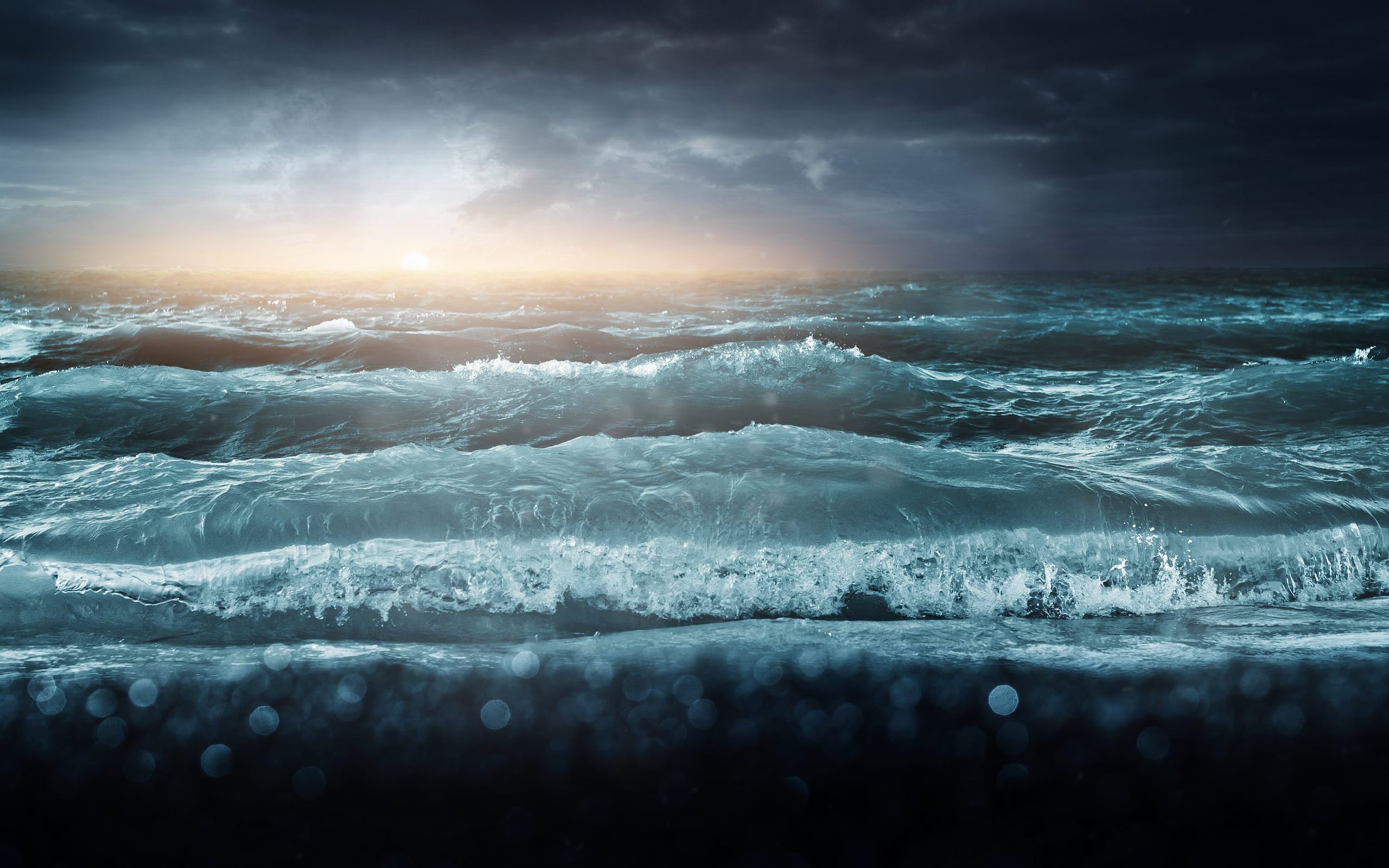 Stormy Beach Background