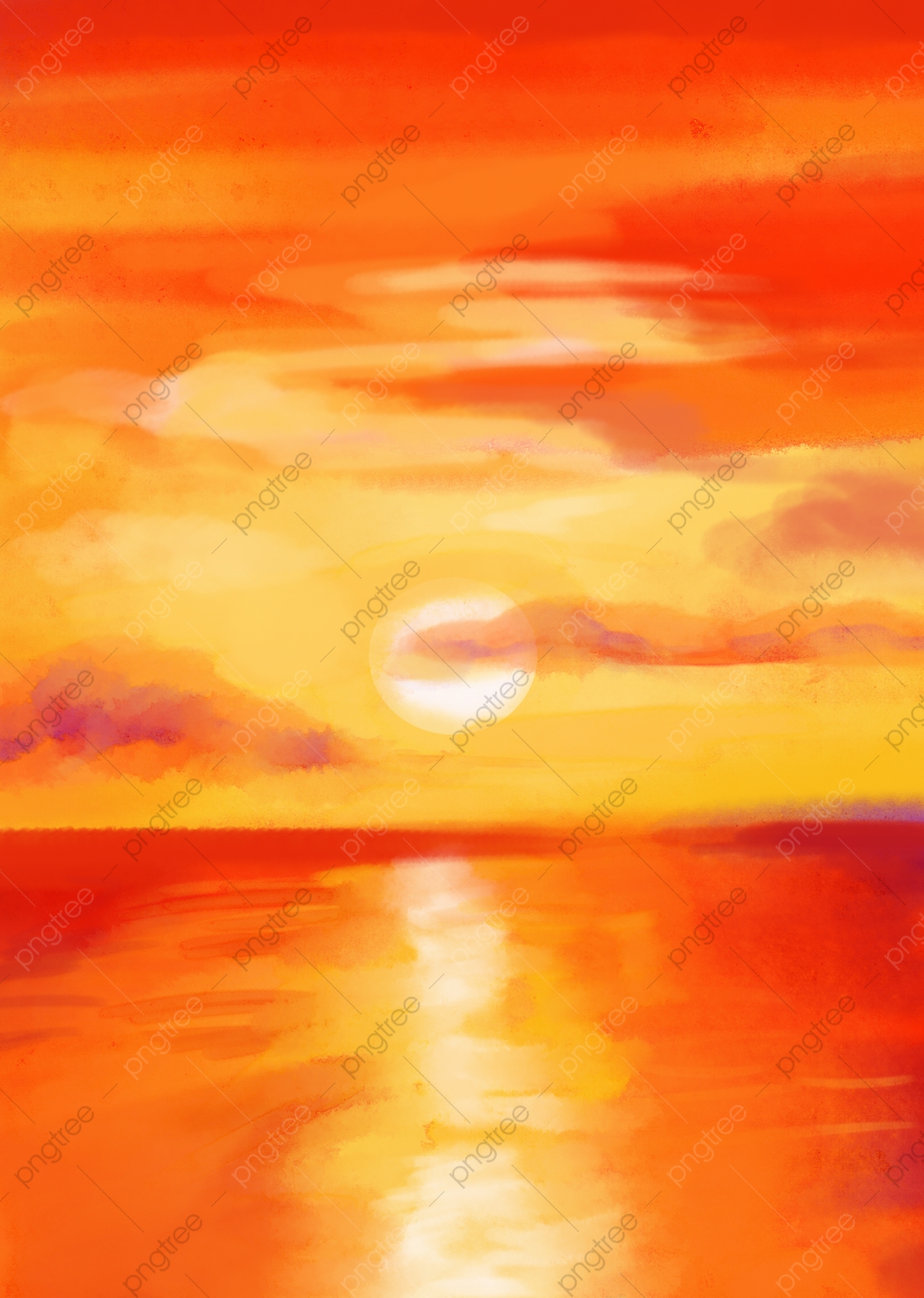 Sunset Watercolor Background