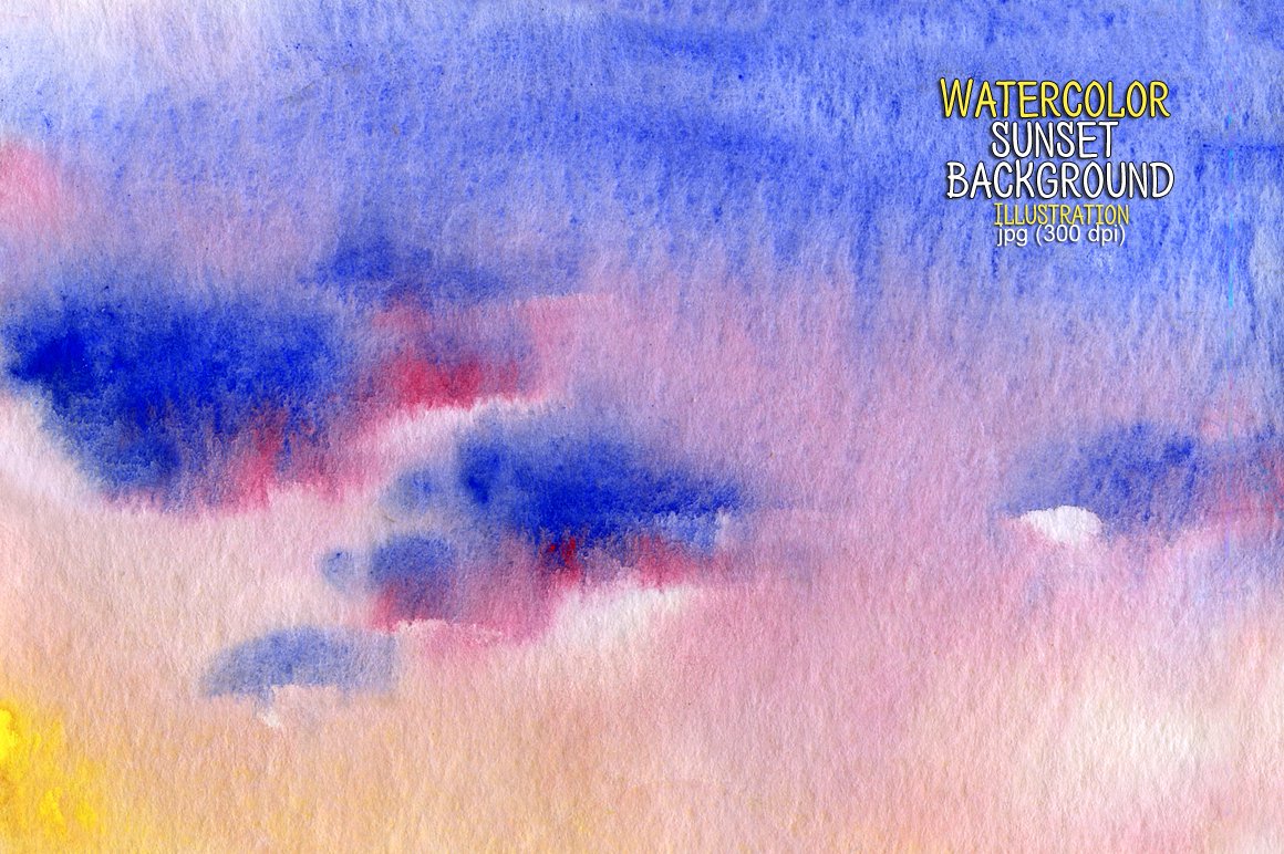 Sunset Watercolor Background