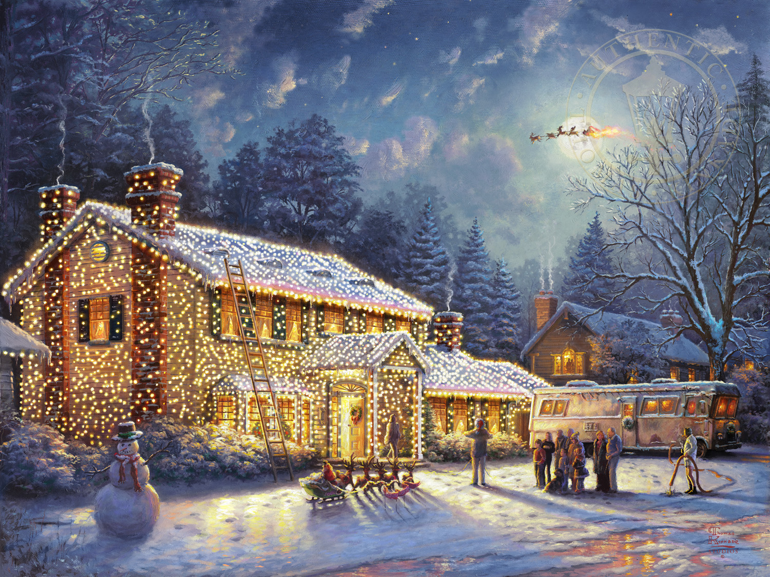 Thomas Kinkade Christmas Background