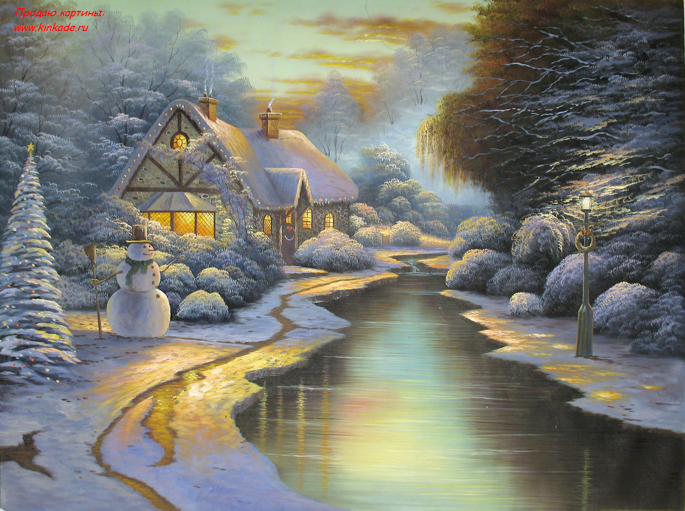 Thomas Kinkade Christmas Background