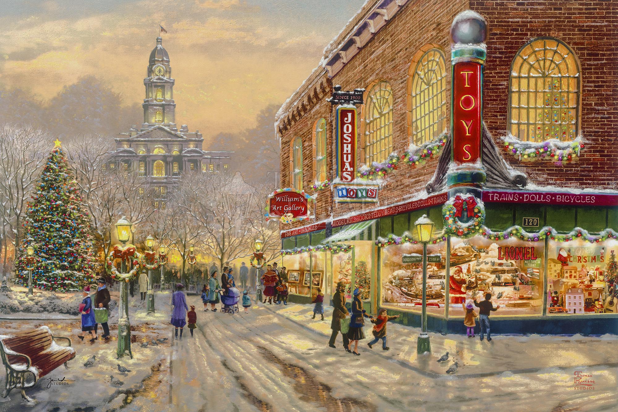 Thomas Kinkade Christmas Background