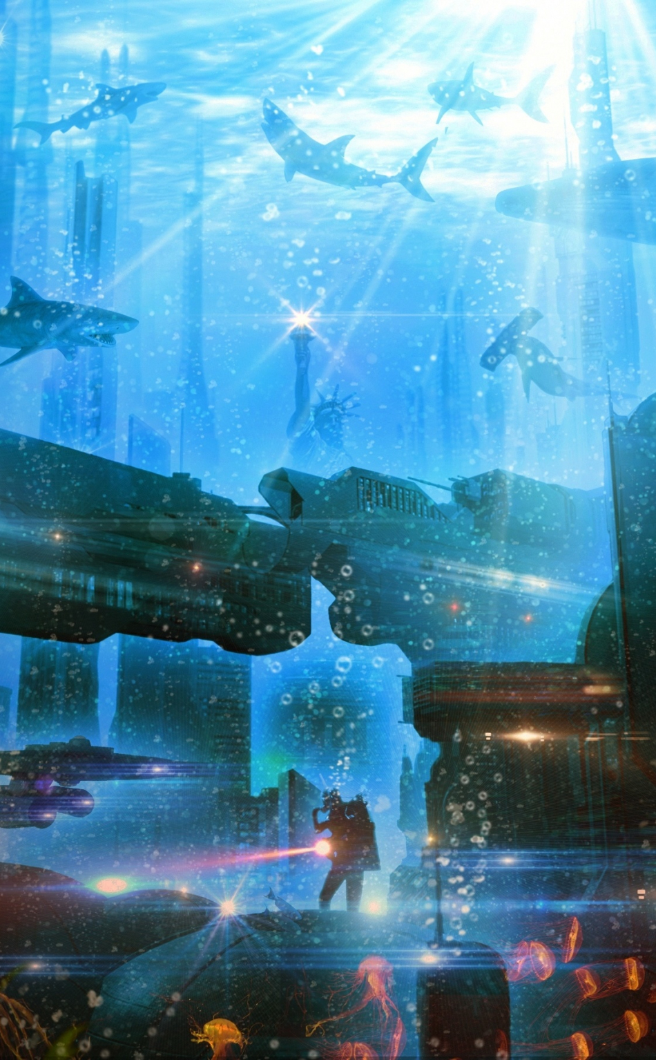 Underwater City Background