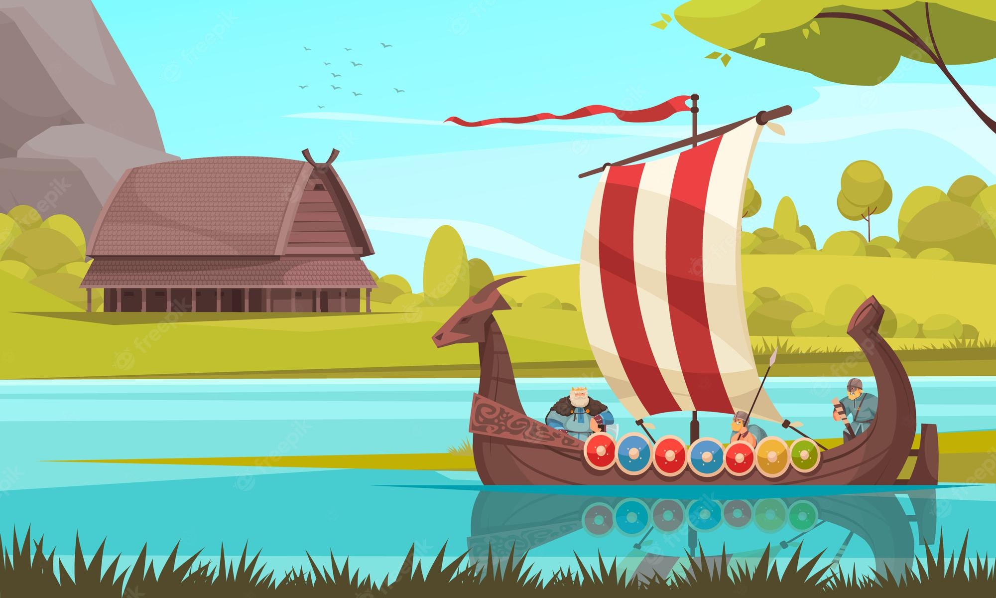 Viking Ship Background