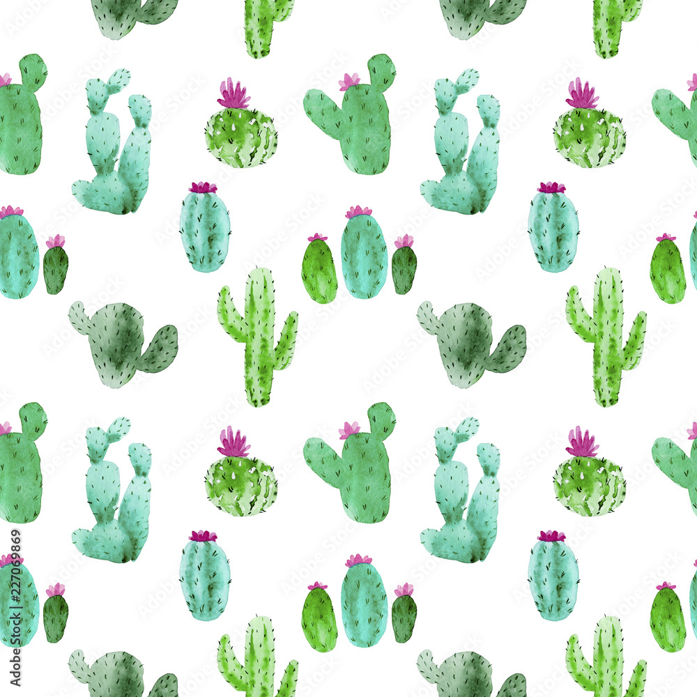 Watercolor Cactus Background