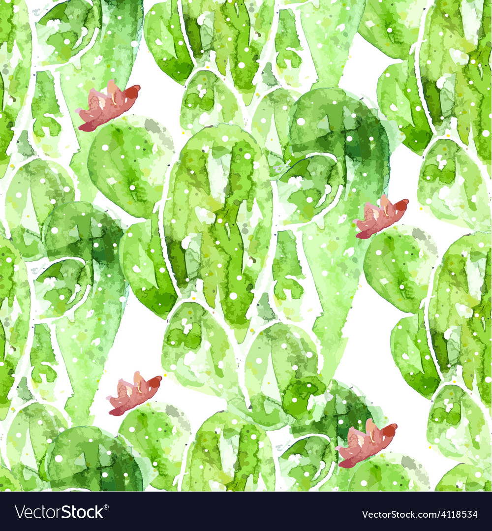 Watercolor Cactus Background